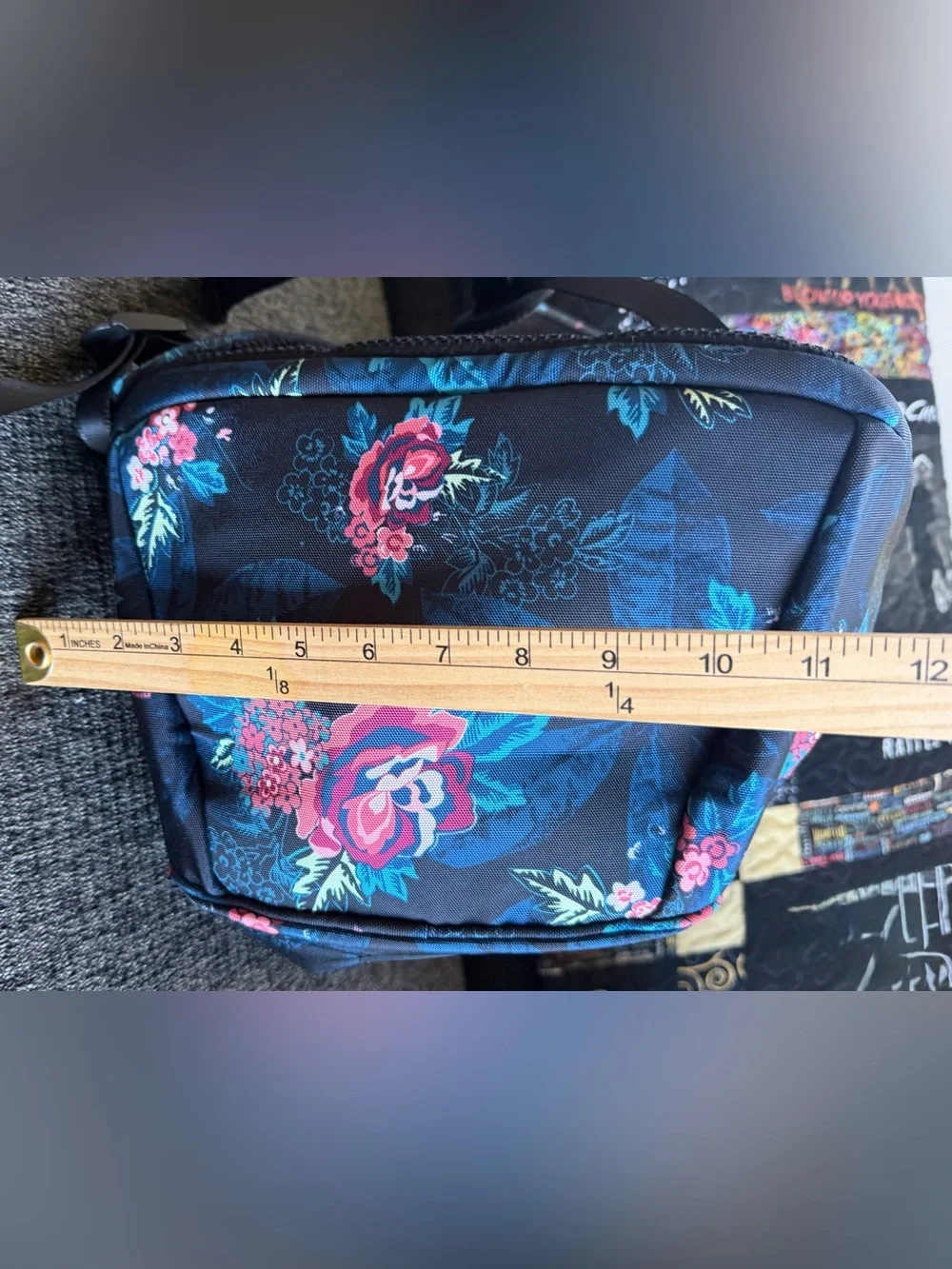Vera Bradley Rose Foliage Reactive Grand Backpack with Pink & Teal Floral Print